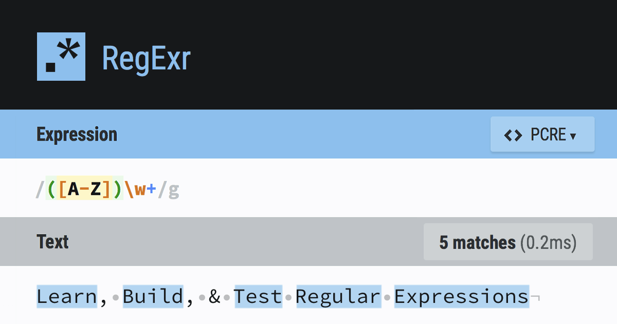 RegExr homepage